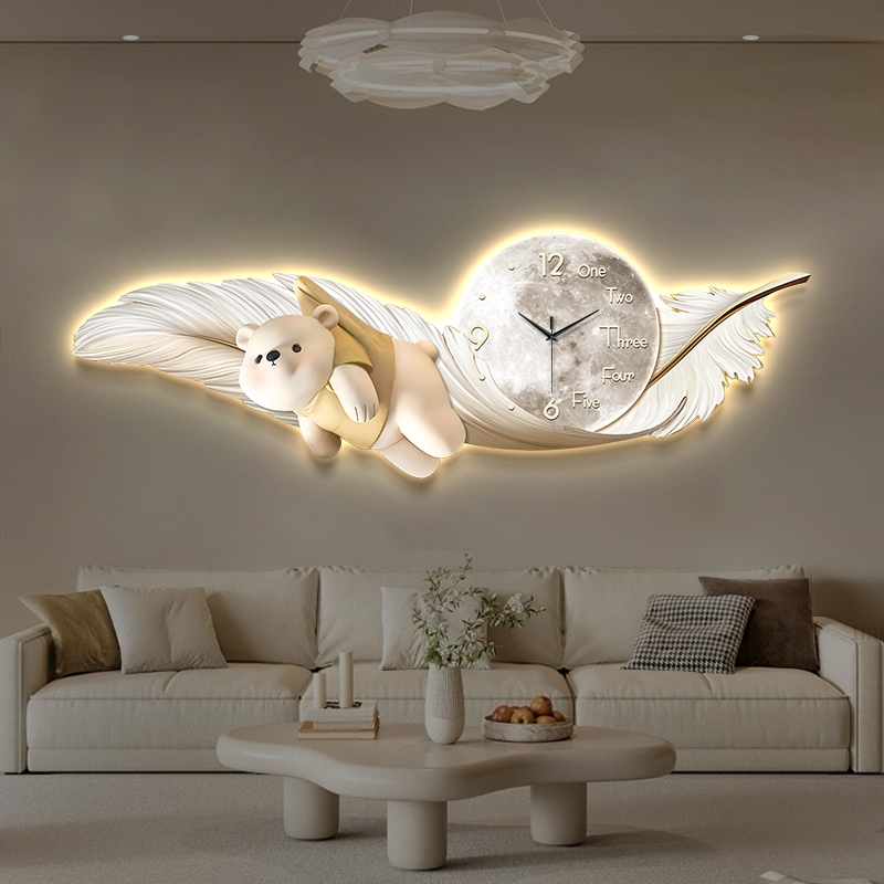 Interior Design Living Room And Kitchen - Luxury Large Wall Clock Temperature Date