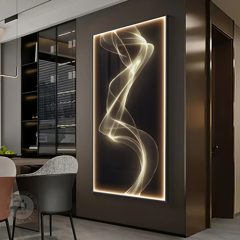 Interior Design Living Room And Kitchen - Modern Line Wall Lamp Designer Led