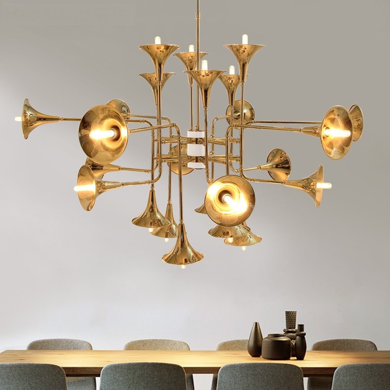 Interior Design Living Room And Kitchen - Nordic Trumpet Pendant Lamp for Kitchen
