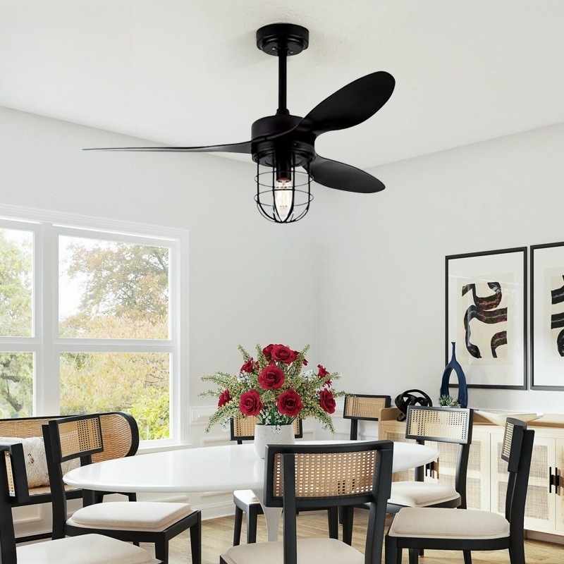 American Retro Ceiling Fan Lam - Interior Design Industrial Style recension och pris