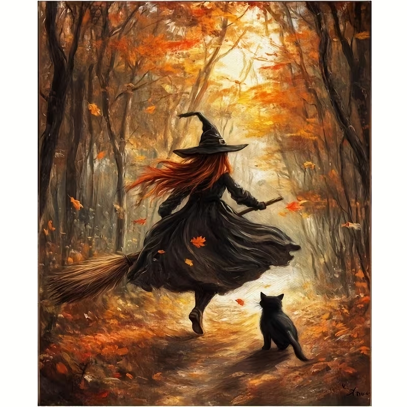 Retro Alloween Autumn Witch On - Interior Design Living Room recension och pris