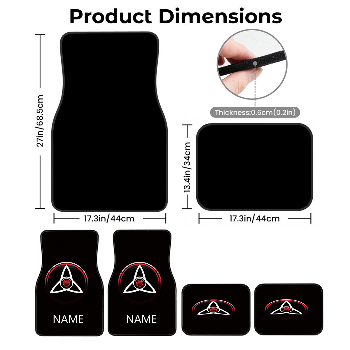 4pcs Name/Text Car Mats With P - Interior Design Name recension och pris