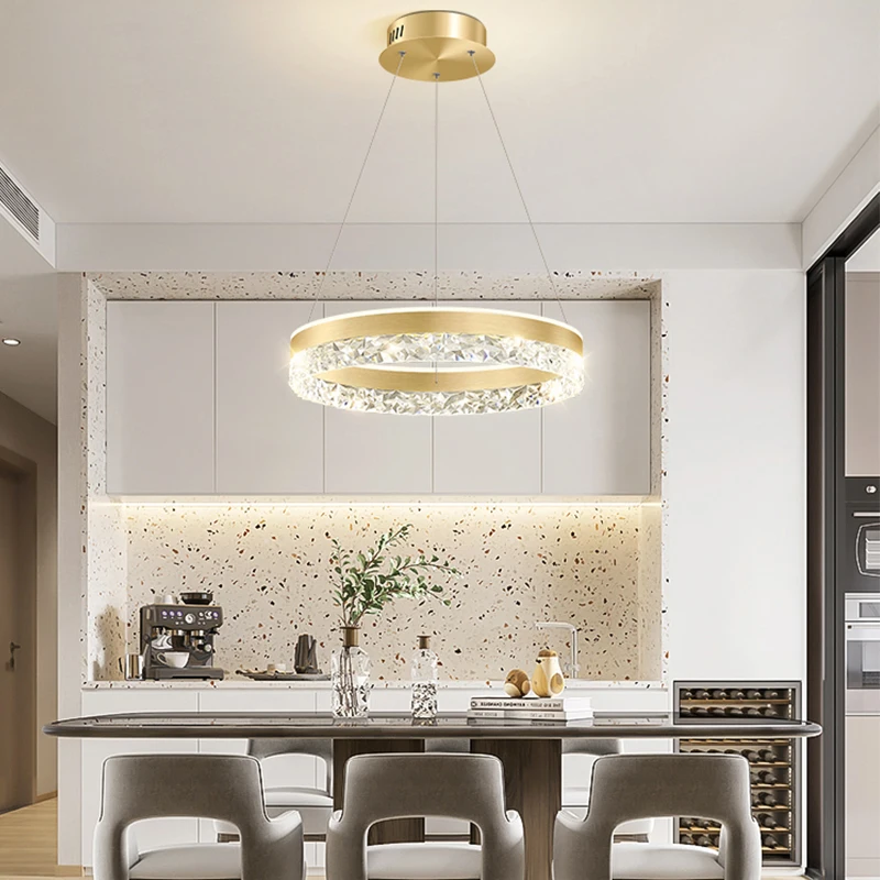 Modern Luxury Crystal LED Pend - Interior Design Living Room And Kitchen recension och pris