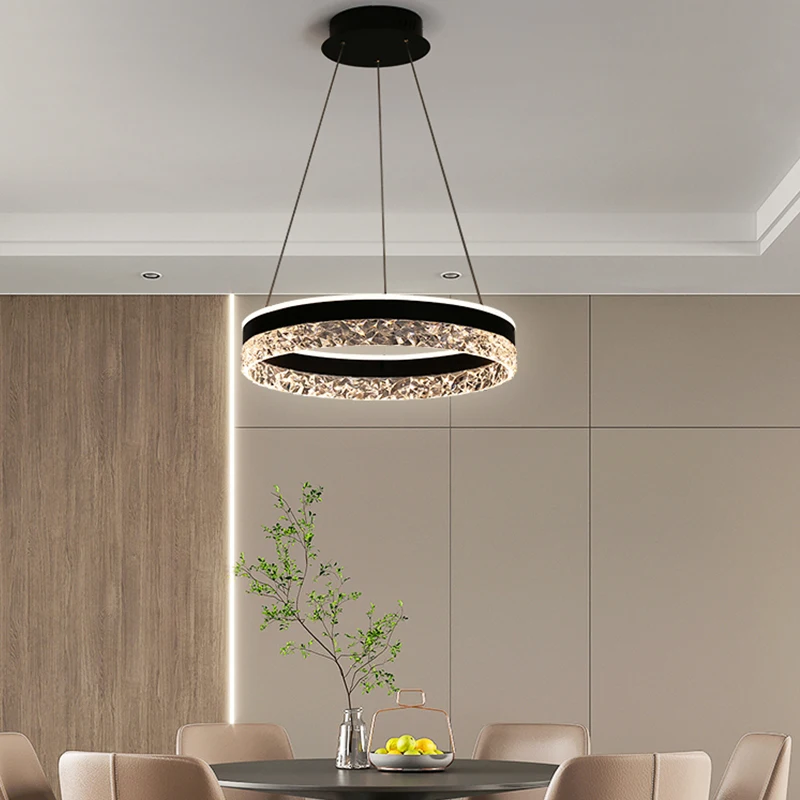 Modern Luxury Crystal LED Pend - Interior Design Living Room And Kitchen recension och pris